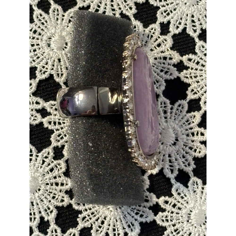 Chico's Large Statement Cocktail Ring Lavender Ja… - image 3